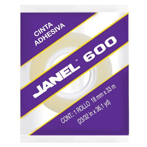 [JAN-ADS-60018X3] Cinta adhesiva línea 600 celofan JANEL 18x33 