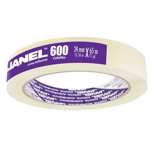 [JAN-ADS-60024X6] Cinta Adhesiva Línea 600 Celofan Janel 24X65