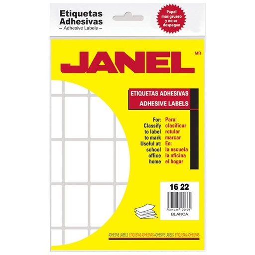 [JAN-ETQ-N216X22] Etiqueta Blanca Janel Clasica No. 2 Con