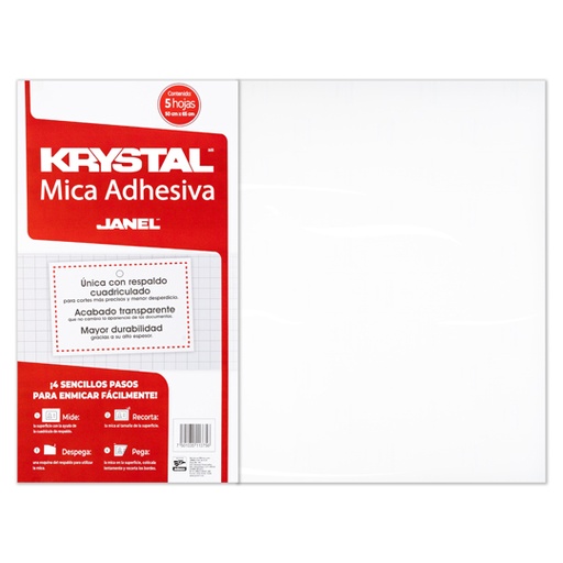 [JAN-MIC-065105] Mica Adhesiva 50 Cm X 65 Cm Bolsa Con 5