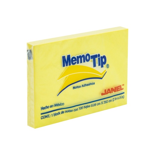 [JAN-PST-0203104] Notas Adhesivas Memo Tip Amarillo 2X3 Pulg 1 Block Con 100 Hojas 