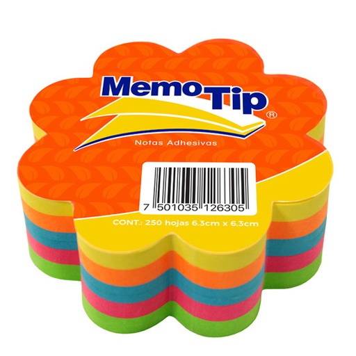 [JAN-PST-250FLOR] Notas Adhesivas Memo Tip Forma Flor Con