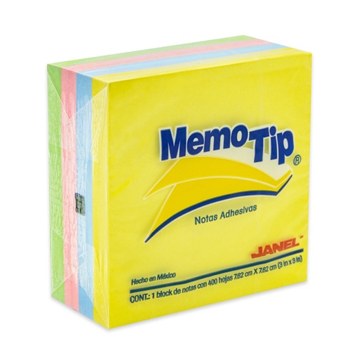 [JAN-PST-303196] Notas Adhesivas Memo Tip Pastel 3X3 Pulg