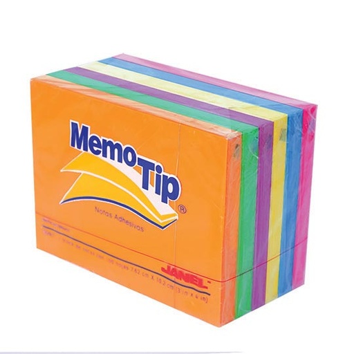 [JAN-PST-3X4NEO6] Notas Adhesivas Memo Tip Neon 3X4 Pulg