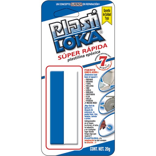 [KOL-PEG-PLS20SR] Plastiloka Súper Rápida 20 Gramos Plasti
