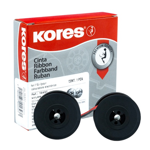 [KOR-CIN-241] Cinta Para Calculadora Kores Modelo 241,12.7Mmx4M, Color Negro-Rojo,