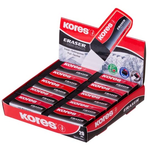 [KOR-GOM-N202] Goma Ke-20 Kores Color Negro Caja Con 20