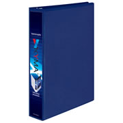 [KYM-CAR-100AZM] Carpeta KYMA panoramica de vinil 1 pulgada arillo en O azul marino,tamaño carta