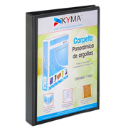 [KYM-CAR-100NGO] Carpeta KYMA panoramica de vinil 1 pulgada arrillo en O negra,tamaño carta