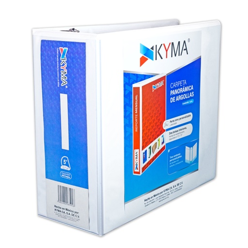 [KYM-CAR-500BCA] Carpeta panorámica KYMA carta blanca herraje en "D" de 5 pulgadas