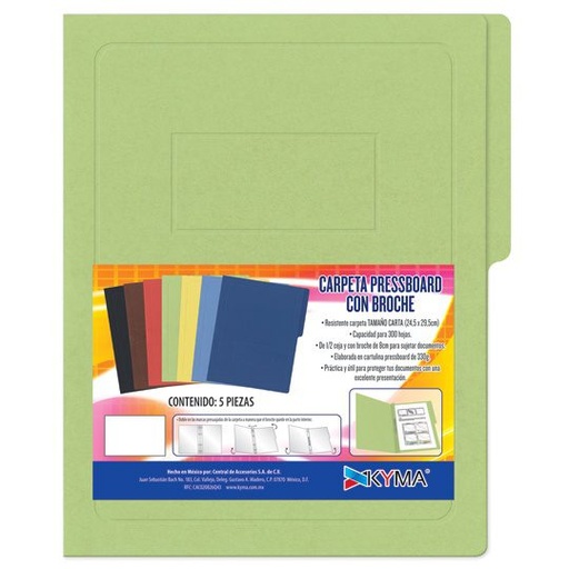 [KYM-FOL-PTCVDC] Carpeta Pressboard Kyma Con Broche De