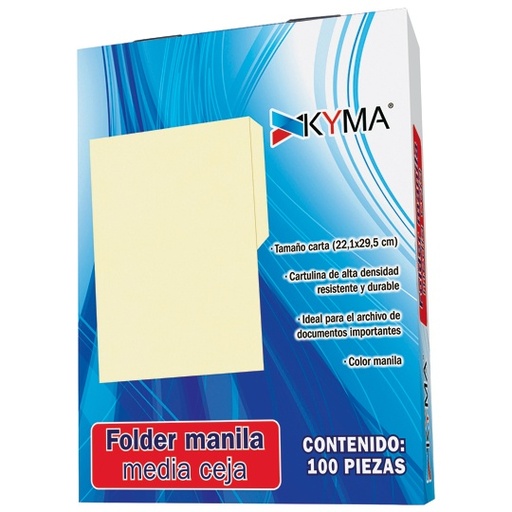 [KYM-FOL-TCRC] Folder Manila Kyma Carta Color Crema Con 100 Piezas