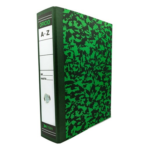 [KYM-REG-KYOF] Registrador Kyma Verde Jaspeado Con Palanca Oficio