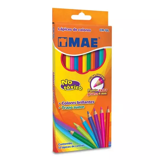 [MAE-COL-CL12] Colores Mae Largos 12 Piezas.