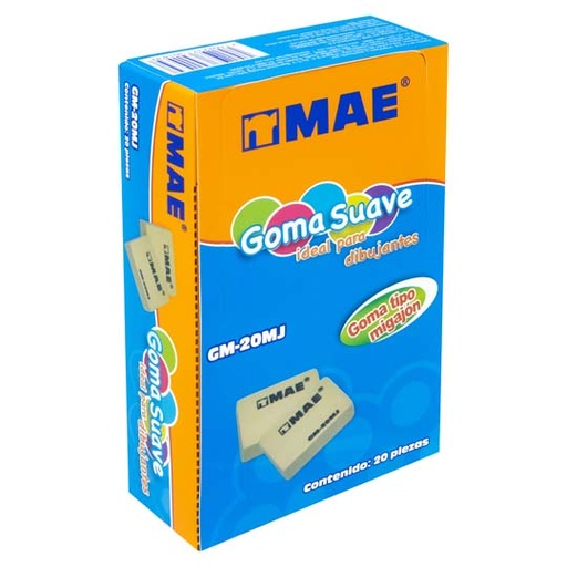 [MAE-GOM-GM20MJ] Goma Tipo Migajon Mae Caja Con 20 Piezas