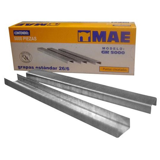 [MAE-GRA-GR5000] Grapa Estandar Mae De 26/6 Caja Con 5000