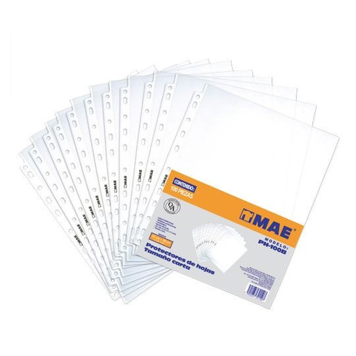 [MAE-PRH-PH100B] Protector De Hojas Mae Tamaño Carta Bols