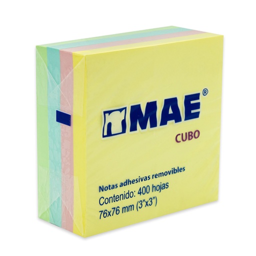 [MAE-PST-21013] Notas Adhesivas Mae Colores Pastel 3X3 B