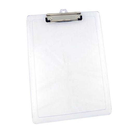 [MAE-TAB-M1343] Tabla Plastica Carta/Oficio Transparente Con Gancho Wire Clip 
