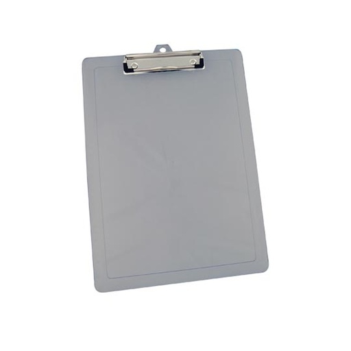 [MAE-TAB-M1371] Tabla Plástica Tamaño Esquela Color Humo Con Gancho Wire Clip 