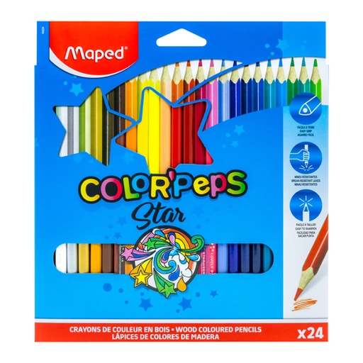[MPD-COL-183224] Lapices De Color Maped Con 24 Piezas Colorpeps Triangular 