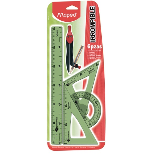 [MPD-GEO-899235] Juego De Geometría Irrompible Maped Flexible 6 Piezas