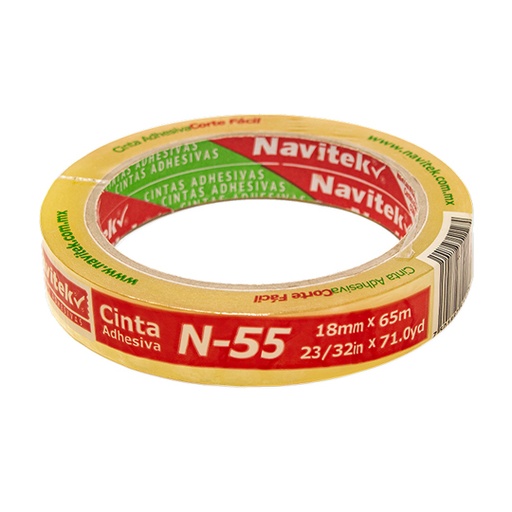 [NAV-ADS-18065] Cinta corte fácil N55 Navitek transparente 18 mm x 65m uso escolar/oficina