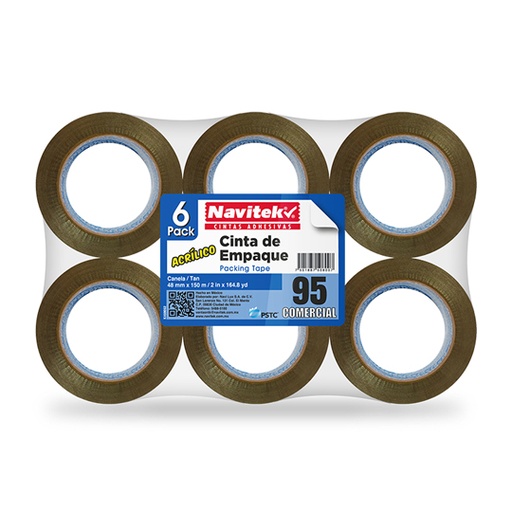 [NAV-ADS-CEC4815] Cinta de empaque uso 95 Navitek canela 48mm x 150m empaque con 6 pzas