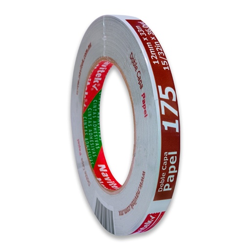 [NAV-ADS-DCPA12] Cinta Doble Capa Papel Uso 175 Navitek 12Mmx33M