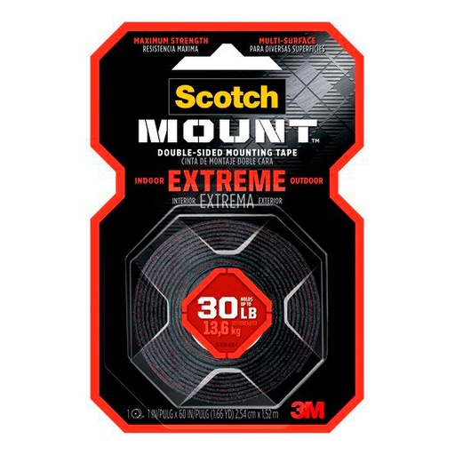 [P3M-ADS-414H] Cinta Montaje Extrema 25.4mm X 1.52M Uso interno y externo