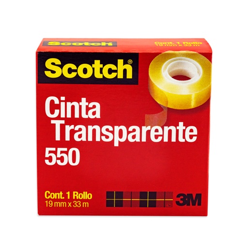 [P3M-ADS-55019X3] Cinta Scotch Transparente 550 3M 19X33 
