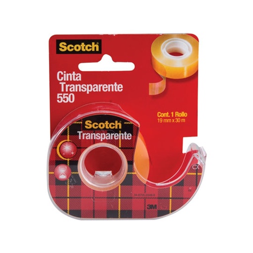 [P3M-ADS-55019XD] Cinta 550 Transparente Scotch 3M 19X30 con despachador