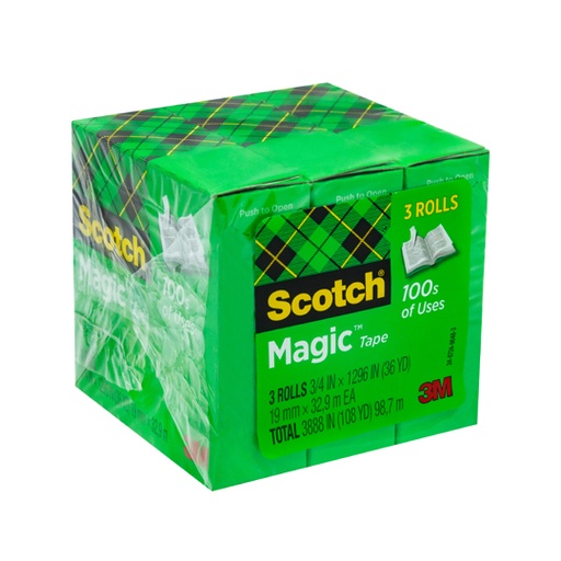 [P3M-ADS-8119X3] Cinta Mágica Scotch Mod. 810-3Pk 3M 19X32.9 paquete con 3 piezas