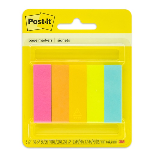 [P3M-PST-6705AF] Señaladores Mod. 670-5Af Post-It 3M 5 Colores Neón