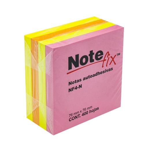 [P3M-PST-NF4-N] Notas Adhesivas Adhesivas Note Fix 7.6X7.6. 1 Paquete Con 4 Blocks 