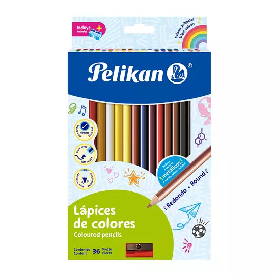 [PEL-COL-330302] Colores Redondos Pelikan Caja Con 36 piezas