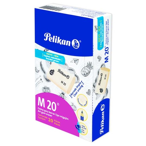 [PEL-GOM-M20] Goma Pelikan M20 Tipo Migajon, Caja Exhi