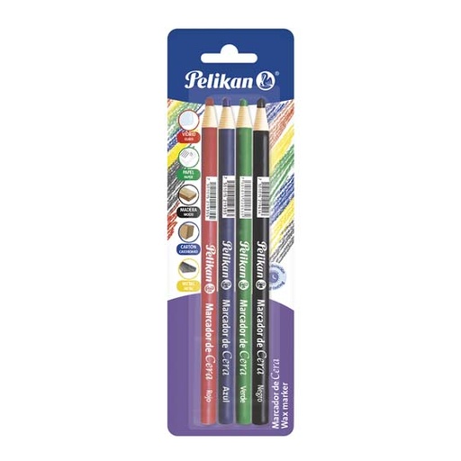 [PEL-MAR-800B4] Marcador De Cera Pelikan Blíster Con 4 Marcadores Surtidos
