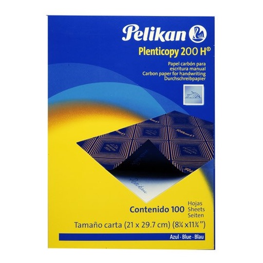 [PEL-PAC-200209] Papel Carbon Pelikan Plenticopy 200 Tamaño Carta Azul Con 100 Hojas