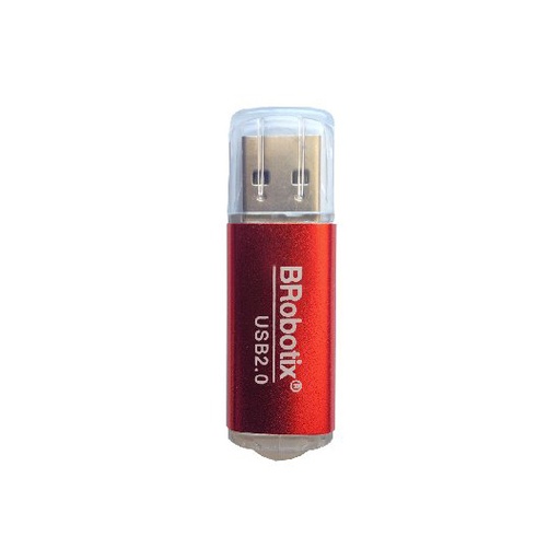 [BR-CO-345673R] Lector Usb Brobotix V2.0 Microsd Metálico Rojo