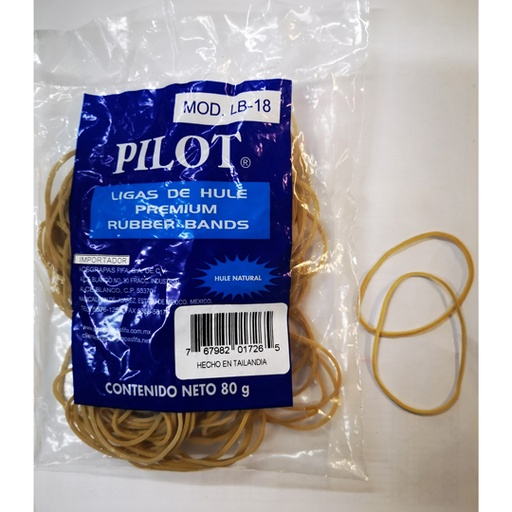 [PIL-LIG-18IMP] Ligas Pilot No. 18 Importada Bolsa De 80