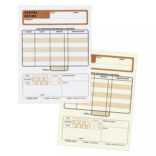 [PIN-POL-RECIBOB] Contra Recibo Pinos Altos Blíster Con 3 Blocks de 50 hojas cada uno