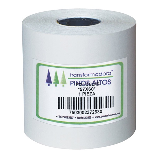 [PIN-ROL-RB5760] Rollo De Papel Bond Pinos Altos 57 X 60