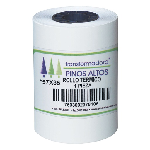 [PIN-ROL-RT5735] Rollo De Papel Térmico Pinos Altos 57X35 Mm Caja Con 300 Rollos