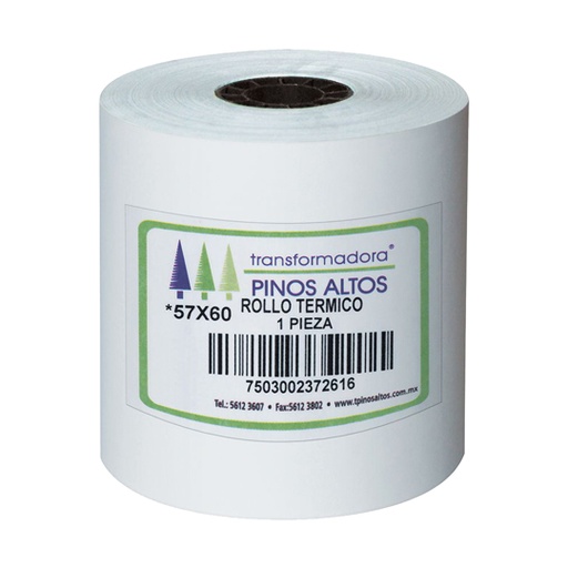 [PIN-ROL-RT5760] Rollo De Papel Térmico Pinos Altos 57X60 Mm Caja Con 50 Rollos