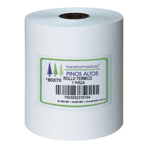 [PIN-ROL-RT8070] Rollo De Papel Térmico Pinos Altos 80 X