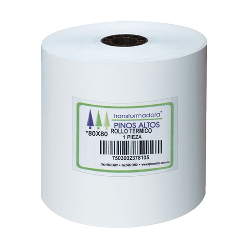 [PIN-ROL-RT8080] Rollo De Papel Térmico Pinos Altos 80X80 Mm Caja Con 50 Rollos