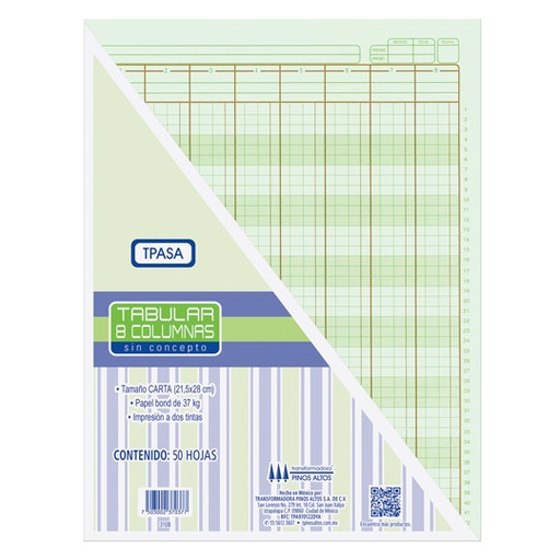 [PIN-TAB-COLUMN8] Tabular 8 Columnas Sin Concepto Pinos Al