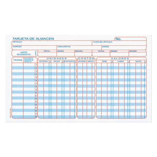 [PIN-TAR-ALMACEN] Tarjeta De Almacén Pinos Altos Con 100 Tarjetas
