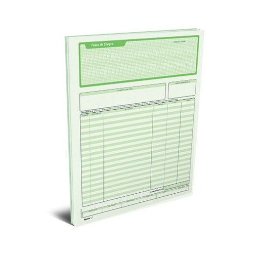 [RAY-POL-POCHTC] Póliza De Cheque Rayter, Tamaño Carta, Color Verde, Block 25 Juegos